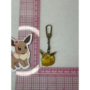 Vintage Eevee Pokemon Metal Keychain Japanese Charm